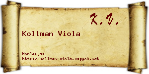 Kollman Viola névjegykártya